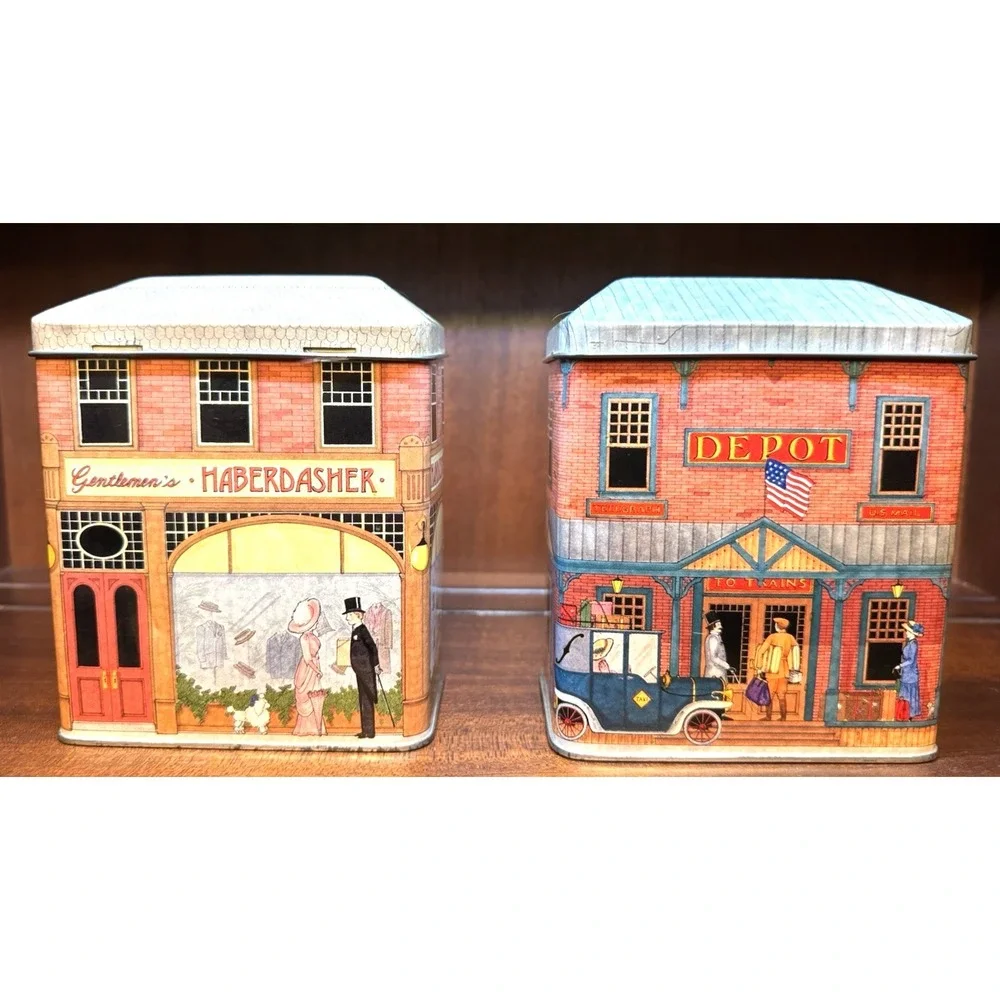 Vintage Tinsmith's Craft Building Tins Victorian Storefront Depot Set